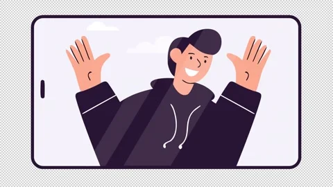 Man on a smartphone waving his hands Vidéo 330165673