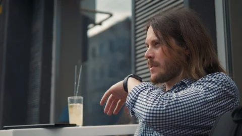 Man with smartwatch using voice recorder recognition audio message command Stock Footage 108628520