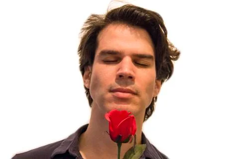 Man Smelling A Rose Photos