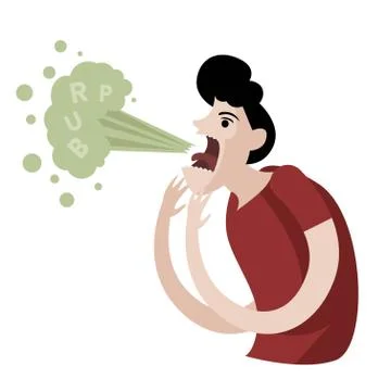 Man smelly burping Stock Illustration