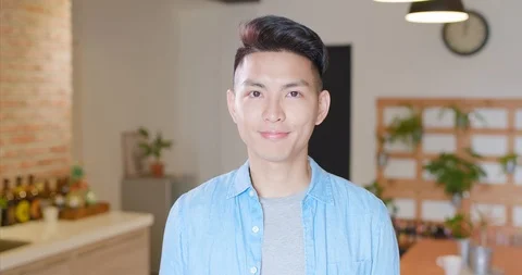 Man smile happily Stock-Footage 89634070