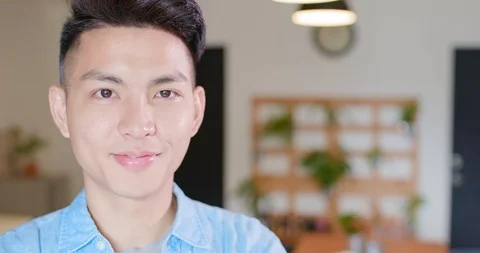 Man smile happily Stock Footage 89634240