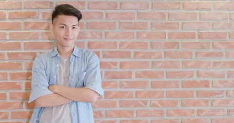 Man smile happily Vídeo Stock 90455277