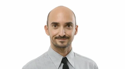 Man smiles, white background Stock Footage 42211669