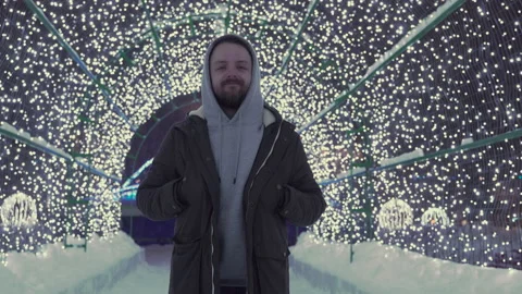 Man is smiling in the lights Stock-Footage 147258905