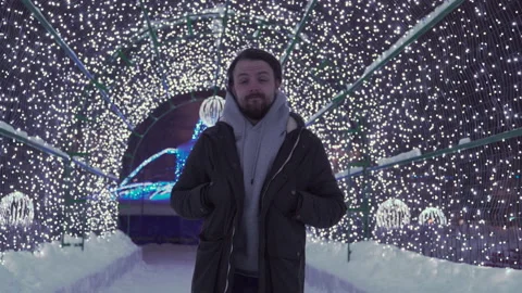 Man is smiling in the lights Stock-Footage 147258953