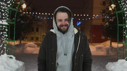 Man is smiling in the lights Stock-Footage 147258982