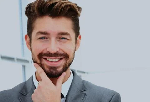 Man smiling in the office Stock Photos