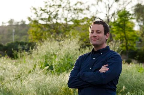 Man smiling, optimistic about the future. Foto stock