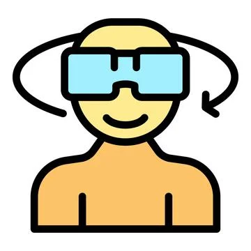 Man smiling wearing vr technology experiencing 360 vision イラスト素材