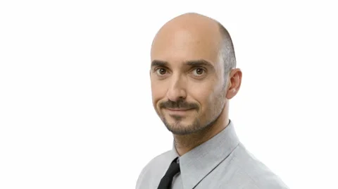 Man smiling, white background Stock Footage 42211832