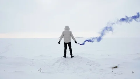 Man with a smoke bom 스톡 동영상 120699307