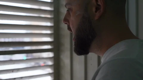 A man smokes a cigarette Stock-Footage 122109989