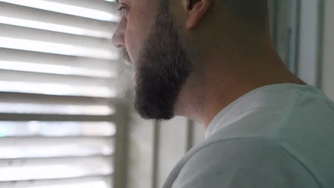 A man smokes a cigarette Stock-Footage 122109996