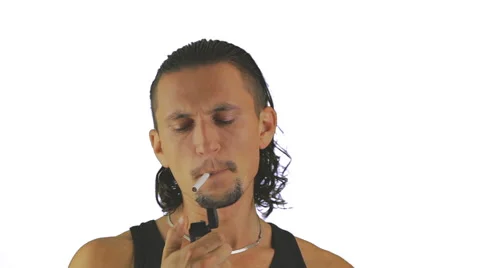 A man smokes Stock Footage 41550929