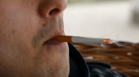 Man Smoking Cigarette Close Up Stock Footage 49311605
