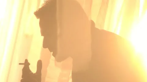 Man smoking a cigarette Stock Footage 12689031