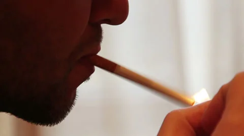 Man smoking cigarette Stock Footage 34254200