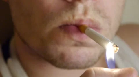 Man Smoking a cigarette Stock Footage 47326334