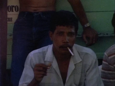 Man smoking a cigarette Video stock 79883171