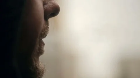 Man smoking a cigarette Video stock 82444611