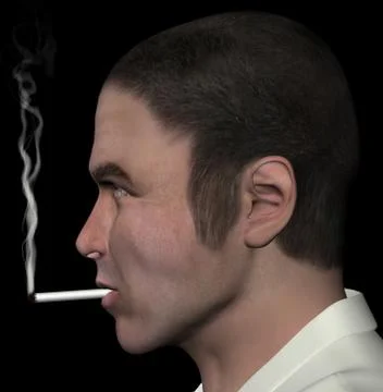 Man smoking cigarette Stock Illustration