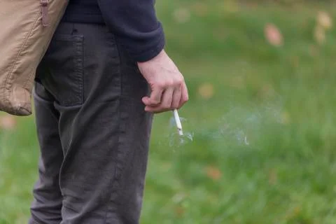 Man smoking a cigarette Stock Photos