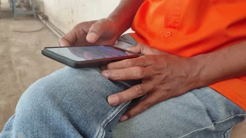 Man Smoking Cigarette Using While Using A Mobile Phone Stock-Footage 221501961