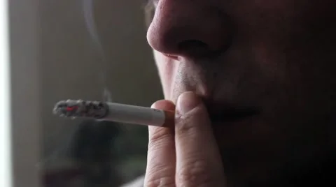 Man smoking closeup Stock Footage 49508300