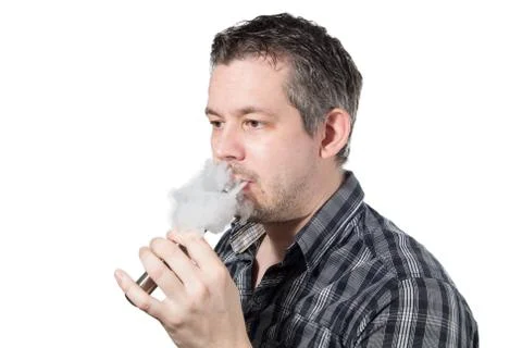 Man smoking ecigarette Stock Photos