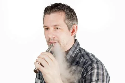 Man smoking ecigarette Stock Photos