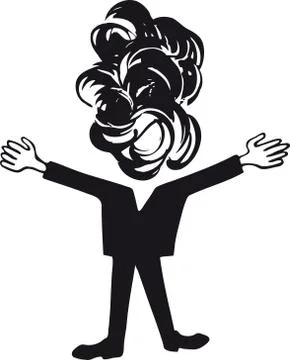 Man with smoking head, Retro Vector Illustration Stock Illustration