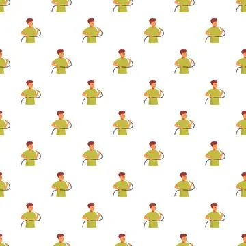 Man smoking hookah seamless repeating pattern background Stock Illustration