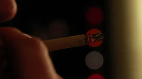 Man Smoking at Night Stock Footage 34478369