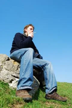 Man smoking Stock Photos