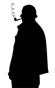 Man smoking  pipe Illustrazione stock
