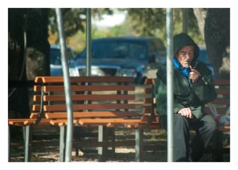 Man Smoking the Pipe Foto stock