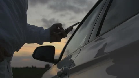 Man sms texting on smart phone Stock Footage 67876182