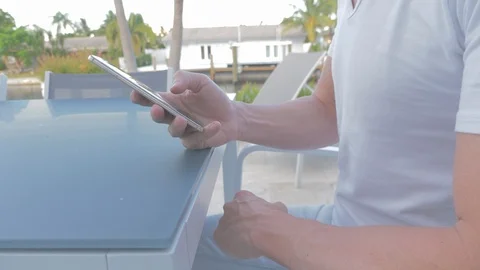 Man sms texting using app on smartphone Stock Footage 94925610