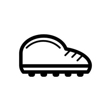 Man sneakers vector icon. Black and white sport shoes illustration. Outline Stock Illustration