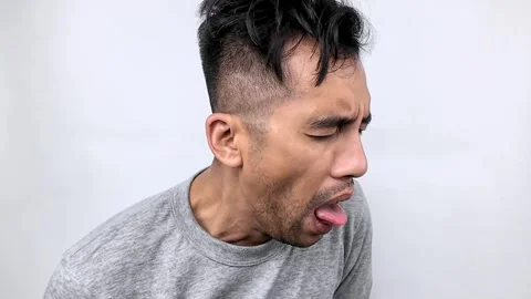 Man Sneezing and Coughing with Allergies and Illness. Stock Footage 315236674