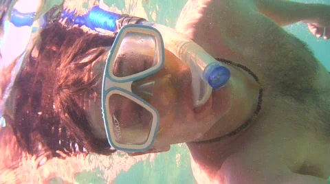 Man Snorkeling Stock Footage 725530