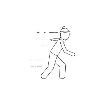 Man on the snow icon. Element of winter elements illustration. Thin line Illustrazione stock