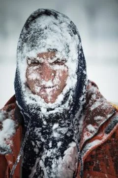 Man in snow Stock Photos