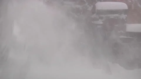 Man With Snowblower Stock Footage 888550