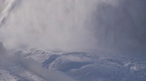 Man Snowblowing deep snow Stock Footage 58637222