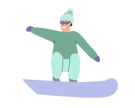 Man in a snowboard jump, active winter sport Stock Illustration