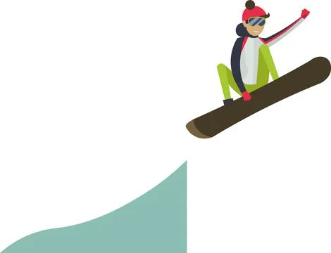 Man snowboarding vector icon isolated on white Stock Illustration
