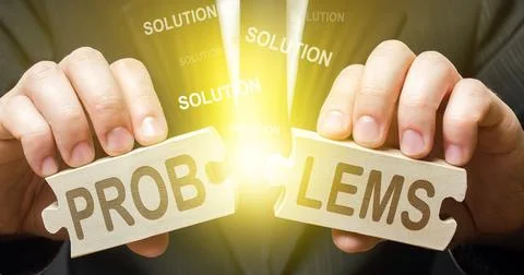 A man solves problems and finds solutions. Dispute solution, compromise con.. Stock Photos