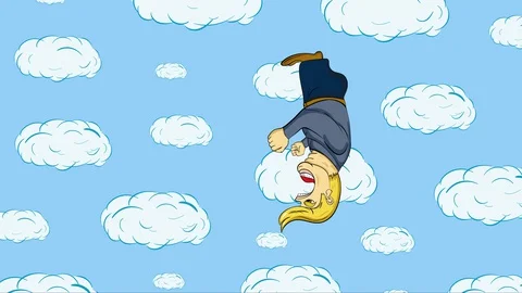 Man somersaults in the clouds Stock Footage 128969803